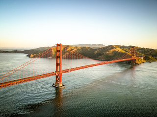 Aerial photo of Golden Gate Bridge in San Francisco California
