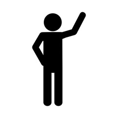 pictogram man with hand up icon over white background vector illustration