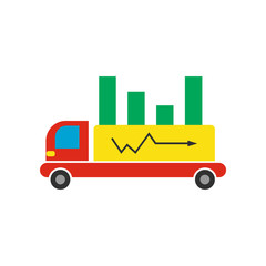 Flat web icon on white background car chart 