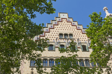 Fototapeta na wymiar The Casa Ametller, a modernist building designed by Josep Puig i Cadafalch in Barcelona, Spain