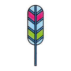 feather hippie style icon vector illustration design