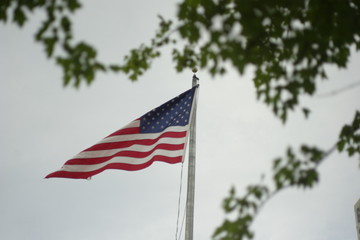 US Flag in Background