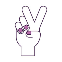 hand human peace and love symbol vector illustration design