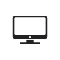 Computer vector illustration. Monitor flat icon. Tv symbol.