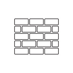 Wall brick icon in flat style isolated on white background. Wall symbol illustration in line style.