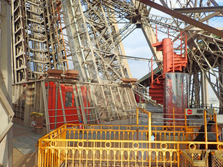 Inside the Eiffel tower