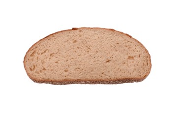 A piece of gray bread isolated on white background