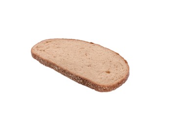A piece of gray bread isolated on white background