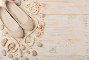 Women's summer shoes for beach holidays.