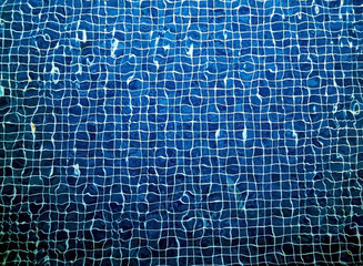 Abstract blue pool water background, texture with white squares