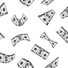 monochrome money seamless pattern