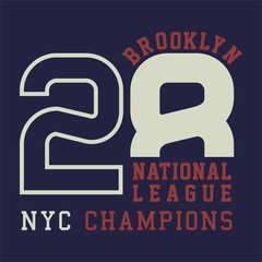 Design letters and numbers brooklyn national champions for t-shirts