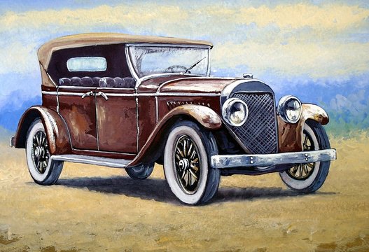 Auto, retro car paintings