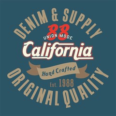 Design letters and numbers california original quality for t-shirts
