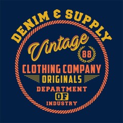 Design letters and numbers denim supply vintage for t-shirts