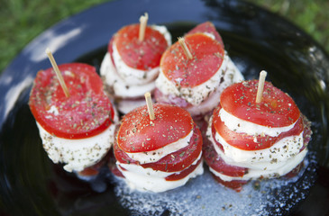 assiette de tomates mozzarella 