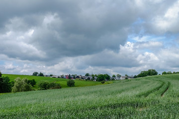 Obraz premium Blick nach Gahma im Thueringer Schiefergebirge