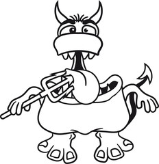 dämon hölle teufel satan böse dreizack komisch lustig monster klein frech böse horror comic cartoon