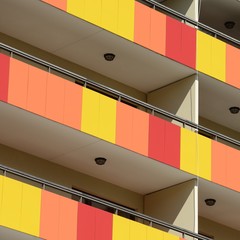 Colorful balconies isolated.