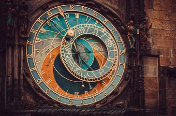 Wall murals Monument Historical medieval astronomical clock in Old Town Square in Prague, Czech Republic