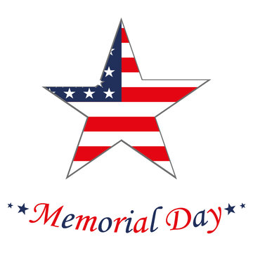 Memorial Day with star in national flag colors