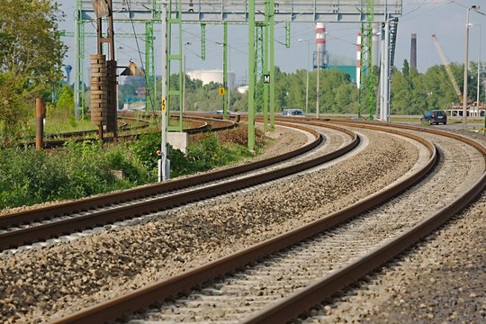 Railway tracks closeup