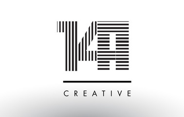141 Black and White Lines Number Logo Design.