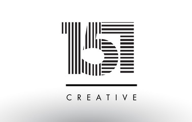 151 Black and White Lines Number Logo Design.
