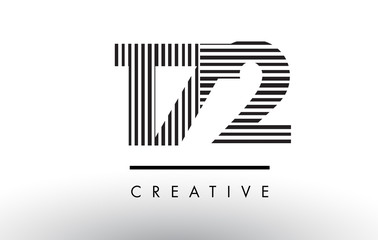 172 Black and White Lines Number Logo Design.