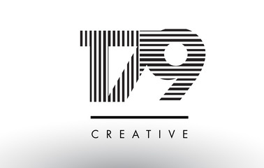 179 Black and White Lines Number Logo Design.