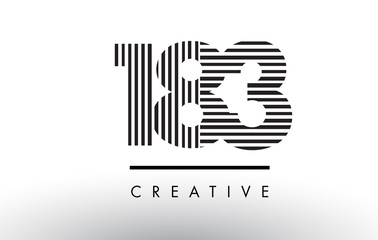 183 Black and White Lines Number Logo Design.