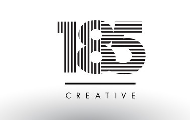 185 Black and White Lines Number Logo Design.
