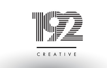 192 Black and White Lines Number Logo Design.