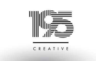 195 Black and White Lines Number Logo Design.