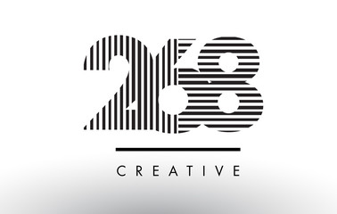 268 Black and White Lines Number Logo Design.