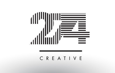 274 Black and White Lines Number Logo Design.