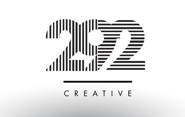 292 Black and White Lines Number Logo Design.
