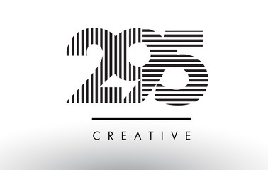 295 Black and White Lines Number Logo Design.