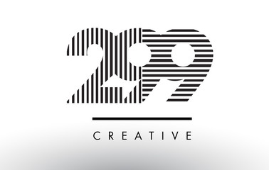 299 Black and White Lines Number Logo Design.