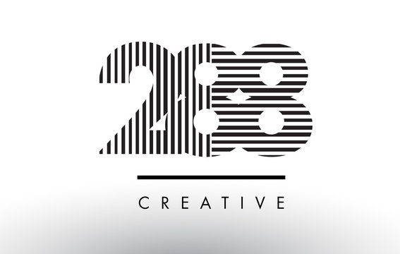 288 Black and White Lines Number Logo Design.