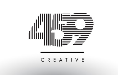 Obraz premium 459 Black and White Lines Number Logo Design.