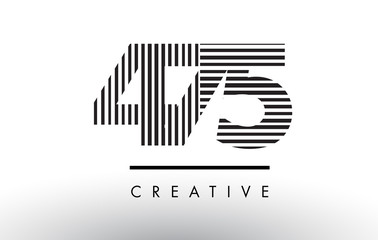 475 Black and White Lines Number Logo Design.