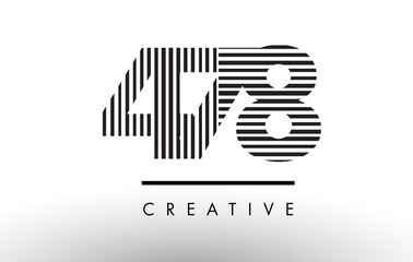 478 Black and White Lines Number Logo Design.