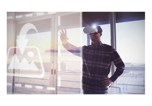 VR User Wearing Plaid Shirt