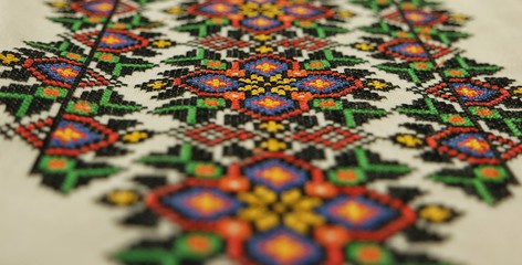 Obraz premium Ukrainian traditional ornaments, the cross-stitching