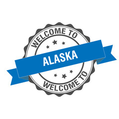 Welcome to Alaska stamp illustration