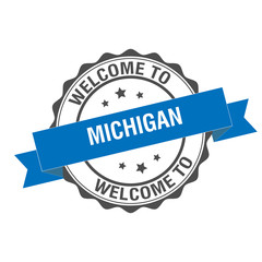 Welcome to Michigan stamp illustration