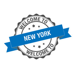 Welcome to New York stamp illustration