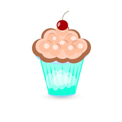 Icon of a cake with cream on a white background
