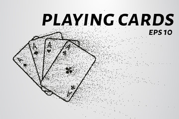 Playing cards of the particles. Playing cards consists of small circles and dots. Vector illustration.